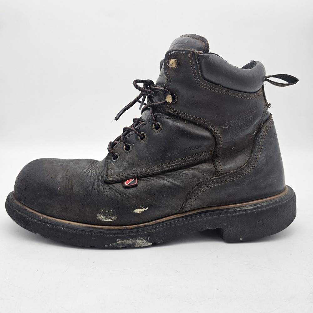Red Wing Dyna Force Steel Toe Boots Mens 9 Brown Leather 6" Lace Up Waterproof